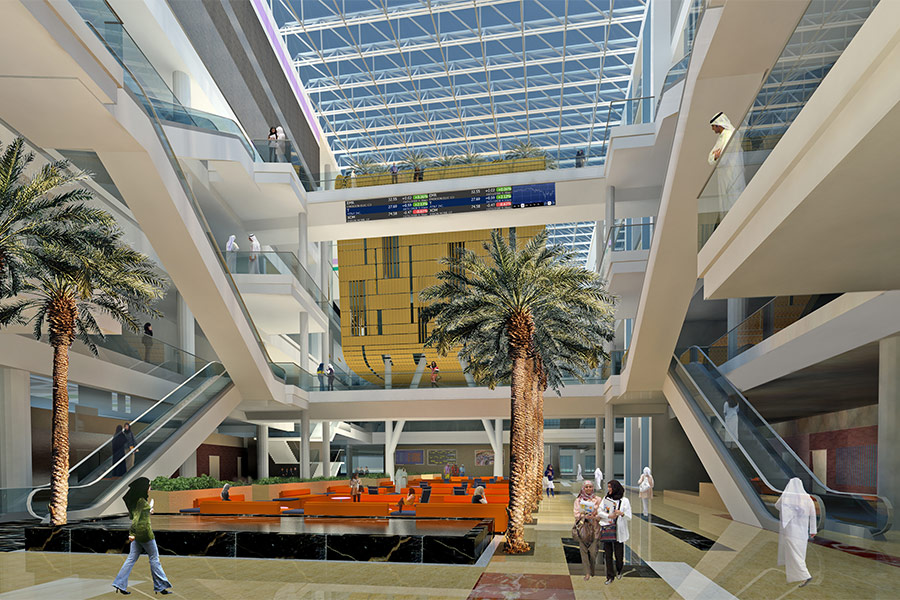 Kuwait College of Business Administration — completed atrium with Solera® skylights