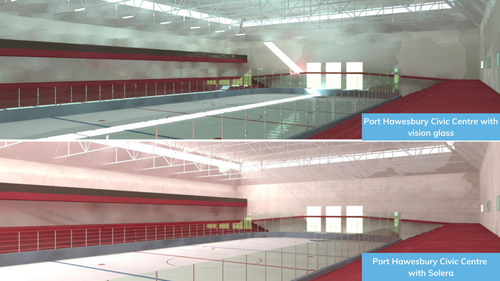 Port Hawkesbury Civic Centre vision glass and Solera daylighting design