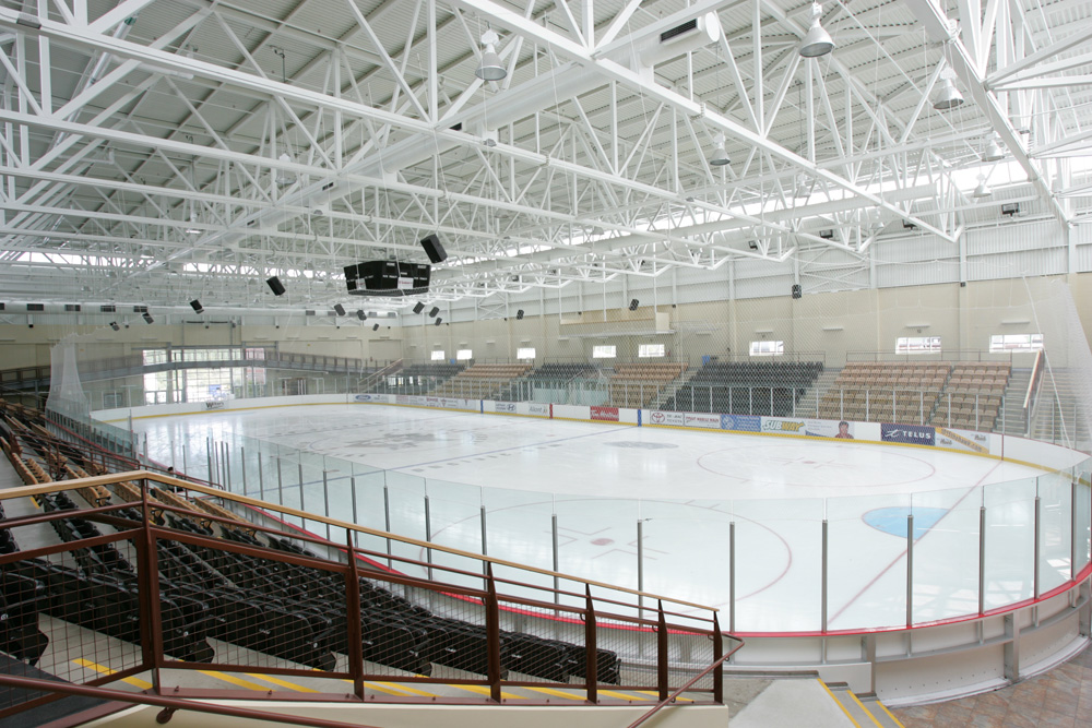 Solera translucent glazing installation — sports and recreation facility