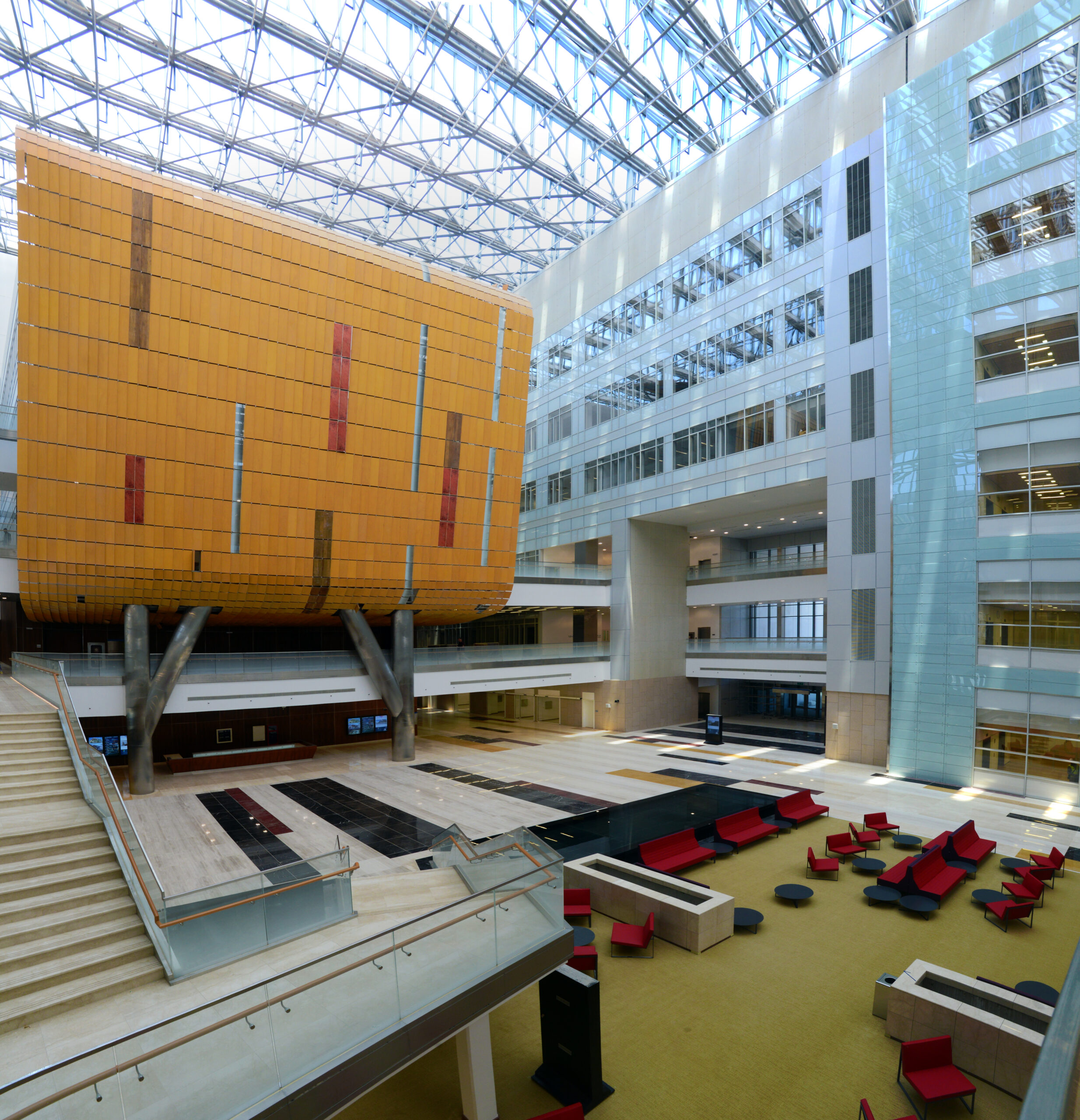 Kuwait College of Business Administration — atrium interior with Solera® diffused daylight