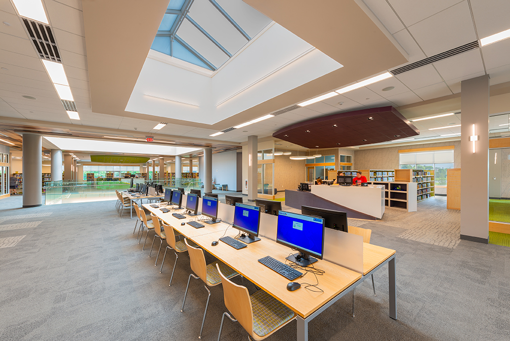 Henrietta Public Library — Solera® skylights over reading desks